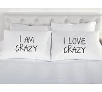 60 SECOND MAKEOVER I Am Crazy I Love Crazy Pillow Cases in White 60 SECOND MAKEOVER White