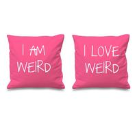60 SECOND MAKEOVER I Am Weird I Love Weird Cushion Covers in Pink | Size: 40 cm x 40 cm 60 SECOND MAKEOVER Pink 40 cm x 40 cm