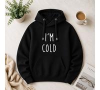 60 SECOND MAKEOVER I'm Cold Cross Neck Hoodie in Black | Size: 2XL 60 SECOND MAKEOVER Black 2XL