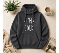 60 SECOND MAKEOVER I'm Cold Cross Neck Hoodie in Grey | Size: Large 60 SECOND MAKEOVER Grey L