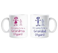 I'm Going To Be A Grandma Grandad Again Mug Set 60 SECOND MAKEOVER White One Size
