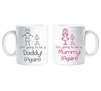 60 Second Makeover Limited I'm Going to Be A Mummy Daddy Again Mug Set Parents Mum and Dad Cup Ceramic
