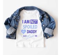 60 SECOND MAKEOVER I'm Not Spoiled My Daddy Just Loves Me Boys T-Shirt in White | Size: 12-13 Years 60 SECOND MAKEOVER White 12-13 Years