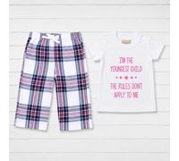 60 SECOND MAKEOVER I'm The Youngest The Rules Don't Apply To Me Pyjamas Set in Pink | Size: 0-6 m 60 SECOND MAKEOVER Pink 0-6 m