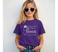 60 SECOND MAKEOVER It's Not Easy Being A Princess But Hey If The Crown Fits T-Shirt in Purple | Size: 12-13 Years 60 SECOND MAKEOVER Purple 12-13 Years