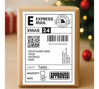 60 Second Makeover Limited 15 x Personalised Christmas Postage Labels, Interactive Xmas Postage Tags for Presents Santa Claus Father Christmas Labels Stickers Mailing Tags Customised - Santa Stickers