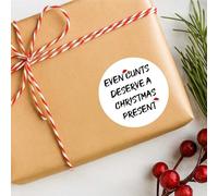 60 Second Makeover Limited 25 x Christmas Labels Tags Stickers Xmas Gift Tags Santa Stickers Present Wrapping Funny Labels - Even Cunts Deserve A Christmas 4.5cm