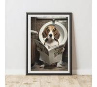 60 Second Makeover Limited Beagle On The Toilet Print A3 Size