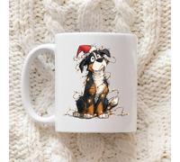 60 Second Makeover Limited Bernese Mountain Dog Christmas Lights Christmas Mugs Chrismas Mug Santa Hat Xmas 11oz Ceramic Coffee Cup Dishwasher Safe Microwave Safe Festive