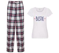 60 Second Makeover Limited Bestie Pyjamas For Women Ladies Pjs Tartan Trouser Bottoms Womens Pyjamas Set Friend Gifts For Women Pajamas Pink - Medium