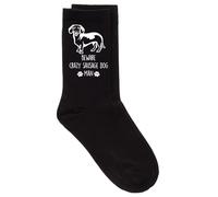 60 Second Makeover Limited Beware Crazy Sausage Dog Man Mens Black Socks