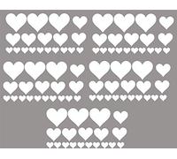 60 Second Makeover Limited Big Pack of 95 Vinyl Hearts Stickers Car Bike Scooter Helmet Decal Graphic Laptop Decorative Window