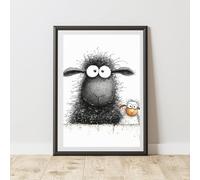 60 Second Makeover Limited Black Sheep And Daisy Print Wall Art Posters Cute Room Decor Poster Wall Pictures Nursery Decor Bedroom Accessories Picture - A4