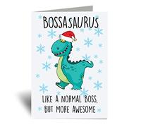 60 Second Makeover Limited Bossasaurus Christmas Card Boss Dinosaur Fathers Day Funny Birthday