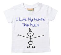 60 Second Makeover Limited Boys I Love My Auntie This Much Tshirt Baby Toddler Kids Auntie Gifts from Nephew Gifts for Nephew Child Aunt Present Aunty Mothers Day 12-18 Months White