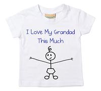 60 Second Makeover Limited Boys I Love My Grandad This Much Tshirt Baby Toddler Kids Fathers Day Grandad Presents Gifts for Grandson Gifts Grandson Father's Day Stick Person