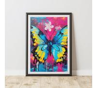 60 Second Makeover Limited Butterfly Pop Art Prints For Walls Urban Street Art Aesthetic Posters Colourful Wall Pictures Teen bedroom Decor Teenagers Bedroom Accessories Picture - A3