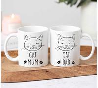 60 Second Makeover Limited Cat Mum Cat Dad Mug Set Couples Anniversary Present Christmas Birthday His and Hers Couple Gift Present from Pet 11oz Ceramic Coffee Cup