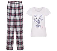 60 Second Makeover Limited Cat Mum Pyjamas For Women Ladies PJs Tartan Trouser Bottoms Pajamas From The Cat Gifts For Women Pyjamas Pijamas Pink - Medium