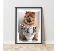 60 Second Makeover Limited Chow Chow On The Toilet Print A3 Size