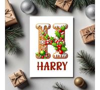 60 Second Makeover Limited Christmas Cards Personalised Gingerbread Greeting Card Personalised Gifts Xmas Customised Gifts Custom Customisable With Envelope Black Inside