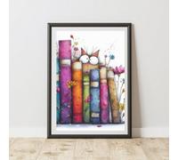 60 Second Makeover Limited Colourful Peeking Cat Print Poster Wall Art A4 Size