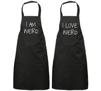 60 Second Makeover Limited Couples I Am Weird I Love Weird Black Apron Set Novelty Gift Wedding Anniversary Husband Wife House Warming Kitchen Pres