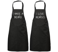 60 Second Makeover Limited Couples I Have a Beard I Love Beards Black Apron Set Novelty Gift Wedding Anniversary Husband Wife House Warming Kitchen