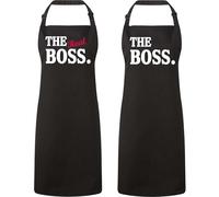 60 Second Makeover Limited Couples The Boss The Real Boss Black Apron Set Novelty Gift Wedding Anniversary Husband Wife House Warming Kitchen Prese