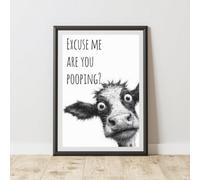 60 Second Makeover Limited Cow Excuse Me Are You Poopingh Animal Print A3 Size