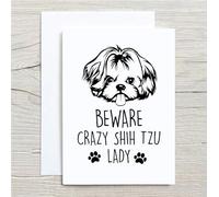 60 Second Makeover Limited Crazy Shih Tzu Lady Greeting Card Mum Dog Mothers Day Funny Birthday Present