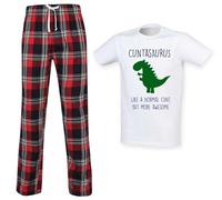 60 Second Makeover Limited Cuntasaurus Awesome Cunt Mens Tartan Trouser Mens Pyjamas Set Pyjamas For Men PJs Pajamas Pijamas Pjamas Cunt Gifts Cuntgifts Red XX Large