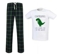 60 Second Makeover Limited Cuntasaurus Awesome Cunt Mens Tartan Trouser Mens Pyjamas Set Pyjamas For Men PJs Pajamas Pijamas Pjamas Cunt Gifts Cuntgifts Green XX Large