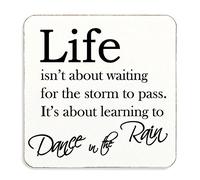 60 Second Makeover Limited Dance in the Rain Cork Back Drinks Coasters Inspirational Quote Emotional Support Gift Self Care Gifts For Women Positive Mindfulness You've Got This