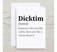 60 Second Makeover Limited Dicktim noun Card Funny Humor Greeting Card for Friends, Perfect Note for Dick Victims & Laughter Lovers Birthday