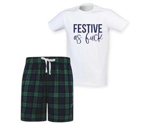60 Second Makeover Limited Festive As Fuck Tartan Short Mens Pyjamas Set Christmas Pajamas For Men Christmas+pajamas Adult Xmas Pjs Pijamas Couples Pyjamas