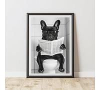 60 Second Makeover Limited French Bulldog Newspaper Toilet Animal Print A3 Size