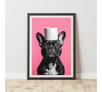 60 Second Makeover Limited French Bulldog Pink Toilet Roll Animal Print A3 Size