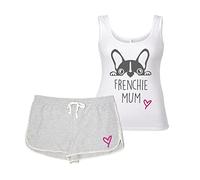 60 Second Makeover Limited Frenchie Mum Pyjamas For Women Ladies Lounge Wear Grey and White Short Pyjama Mothers Day Dog Gifts For Women Dog Mum Presents French Bulldog - M