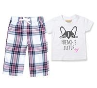 60 Second Makeover Limited Frenchie Sister Pyjamas Children Tartan Trouser Bottoms Pyjama Set French Bulldog Family Matching Twinning Pink