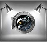 60 Second Makeover Limited Full Colour Astronaut Porthole V3 Space Boys Bedroom Wall Stickers Decal Kids Bedroom Decoration Space Gifts Astronomy Gifts - 30cm x 30cm