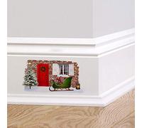 60 Second Makeover Limited Full Colour Christmas Fairy Pixie Elf Door V2 Festive Wall Stickers Decal Skirting Board Xmas Christmas Decorations UK Wreath Stockings Sleigh