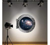 60 Second Makeover Limited Full Colour Galaxy Space Porthole Wall Stickers Space Room Decor Vinyl Stickers Kids Bedroom Accessories Decal Kids Room Decor Planet Solar System Planets 15cm x 15cm