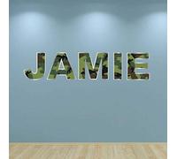 60 Second Makeover Limited Full Colour Personalised Army Camouflage Name Boys Bedroom Wall Stickers for Bedrooms Personalised Stickers Decal Kids Decoration Wall Mural - Medium