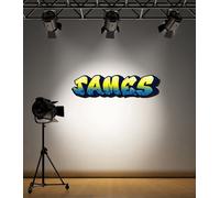 60 Second Makeover Limited Full Colour Personalised Graffiti Name Green Yellow Blue Wall Stickers Girls Boys Bedroom Personalised Stickers Custom Name Decal Kids Graffiti Gifts - 100cm