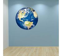 60 Second Makeover Limited Full Colour Planet Earth Wall Stickers Decal Boys Bedroom Universe Space Playroom Educational School Science Geography Wall Decals Vinyl Stickers - Small 15cm x 15cm