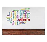 60 Second Makeover Limited Full Colour Welcome Languages Wall Stickers Reception Shop Cafe Restaurant Office Room Foyer Hotel Reception Stickers School Welcome Decal 60cm x 80cm
