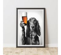 60 Second Makeover Limited Funny Afghan Hound Drinking A Pint Print A4 Size
