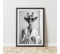 60 Second Makeover Limited Funny Giraffe Dressing Gown Print A3 Size