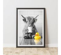 60 Second Makeover Limited Funny Highland Cow Toilet Roll Print A4 Size